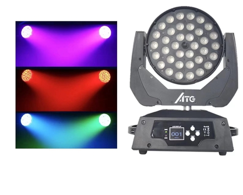 Индекс цветопередачи 80 Ra Сценарийное освещение 36x10W RGBW 4-в-1 Zoom Wash Движущаяся головная лампа