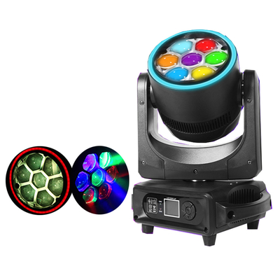 7PCS 40W RGBW 4 In1 LED Zoom Bee Eye Движущаяся голова с вспомогательным светом